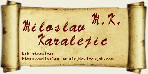 Miloslav Karalejić vizit kartica